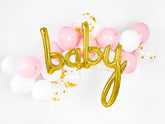 Gold Baby Script Foil Balloons